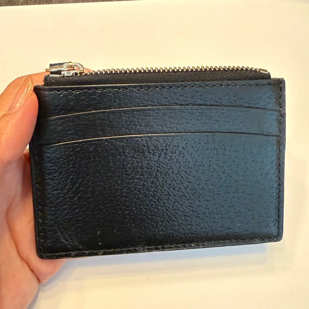 Kate Spade New York Black Leather Zip Card Holder Wallet
